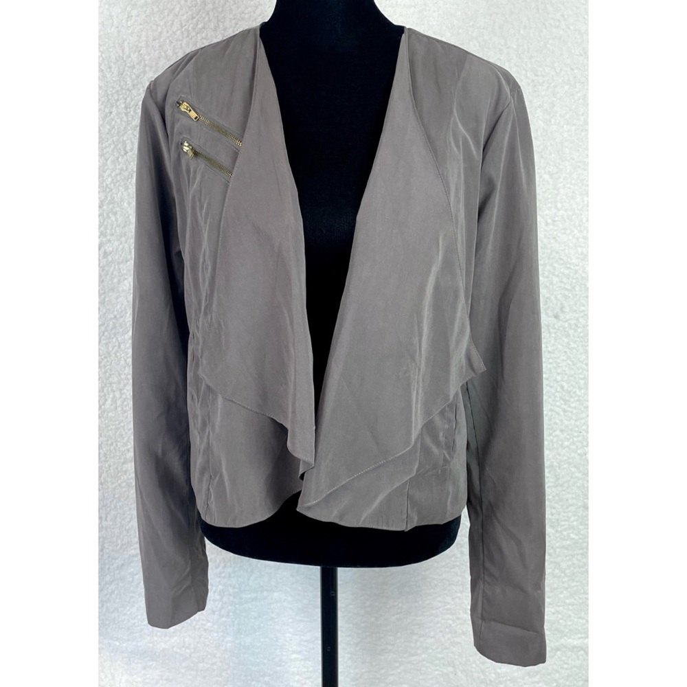 PINKMELO • Grey/Gold Drape Front Jacket, S - Picture 10 of 14